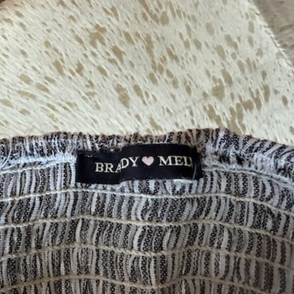 Pre-Loved Brandy Melville Grey Striped Bustier - Size S - Picture 3 of 3